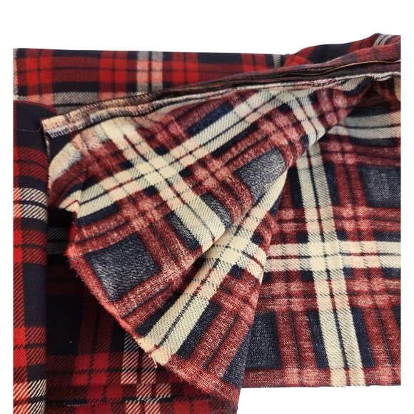 Red Navy White Plaid Flannel Fabric Lot Medium-Weight Sewing Material 1 Yard & 2 - Picture 4 of 8